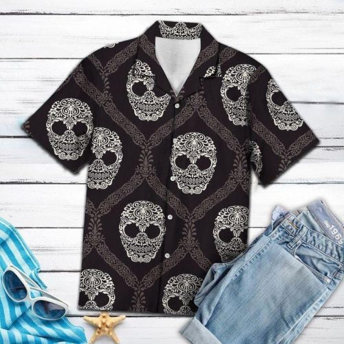 Hawaiian Aloha Shirts Skull Mandala #18521H