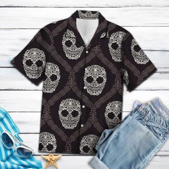 Hawaiian Aloha Shirts Skull Mandala #18521H