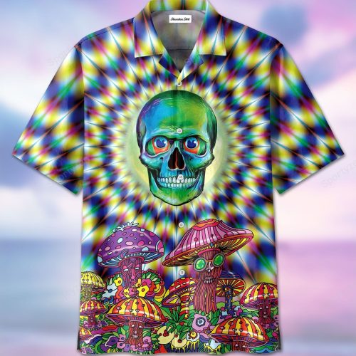 Hippie Tie-dye Skull Mushroom Let’s Eat Me Hawaiian Aloha Shirts