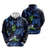 Persoanlized Custom Name And Number Skull Play Seattle Seahawks Card 3d All Over Print Hoodie, Zip-Up Hoodie