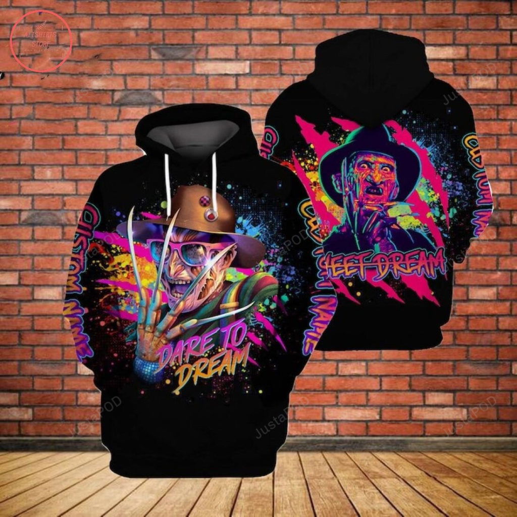 Freddy Krueger Dare To Dream Halloween 3D All Over Printed Hoodie, Zip- Up Hoodie