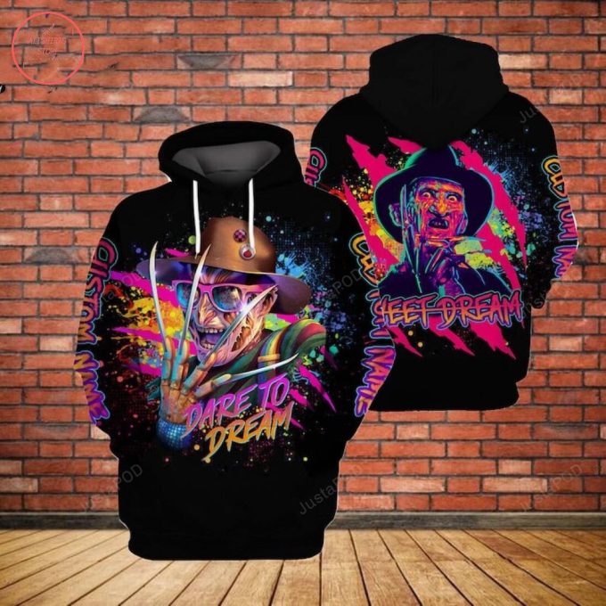 Freddy Krueger Dare To Dream Halloween 3D All Over Printed Hoodie, Zip- Up Hoodie