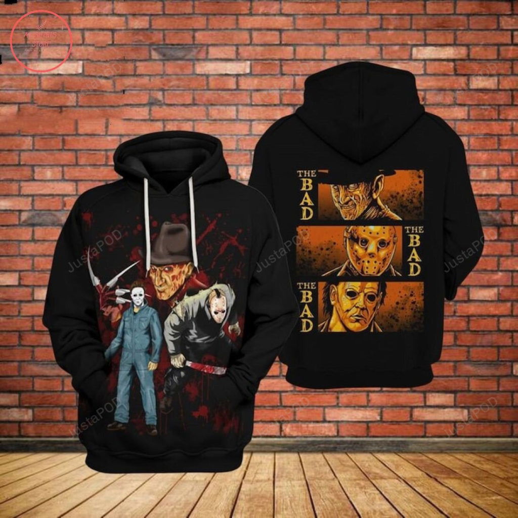 The Bad Horror Characters Halloween 3D All Over Printed Hoodie, Zip- Up Hoodie