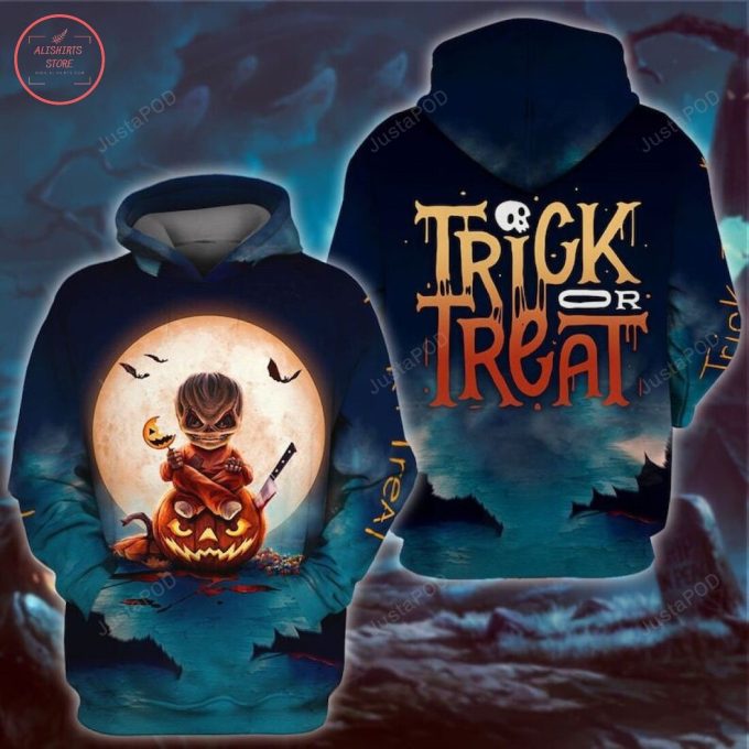 Halloween Horror Trick Or Treat 3D All Over Printed Hoodie, Zip- Up Hoodie