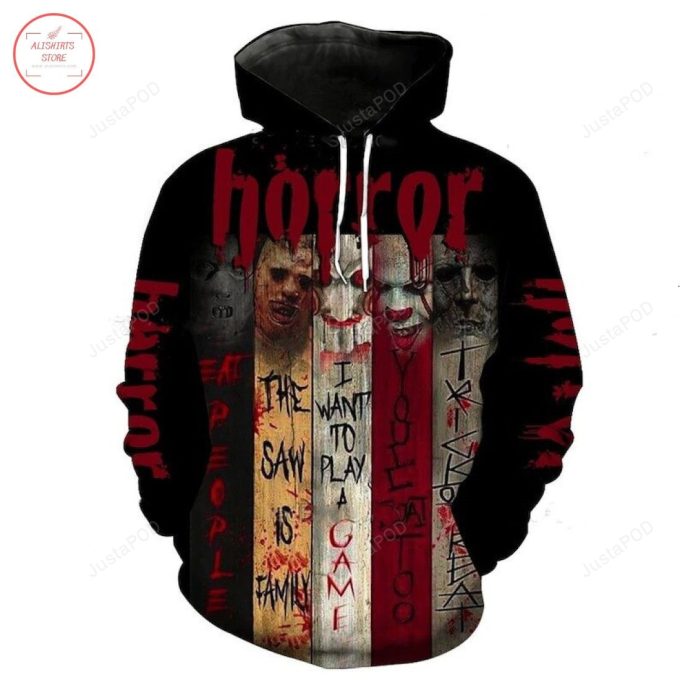 Movie Horror Character Halloween 3D All Over Printed Hoodie, Zip- Up Hoodie