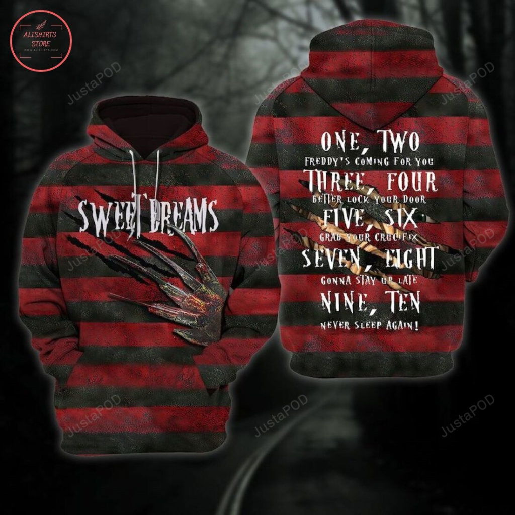 Freddy Krueger Horror Halloween 3D All Over Printed Hoodie, Zip- Up Hoodie