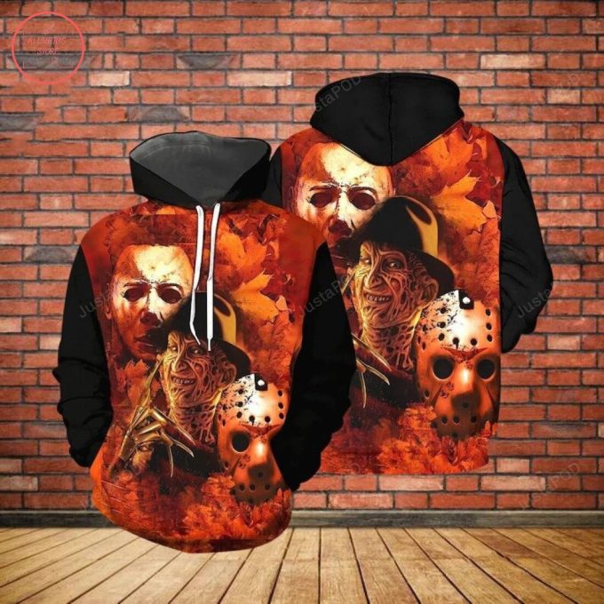 Freddy Krueger Michael Myers Jason Voorhees 3D All Over Printed Hoodie, Zip- Up Hoodie