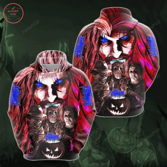 Rob Zombie Horror Movie Halloween 3D All Over Printed Hoodie, Zip- Up Hoodie