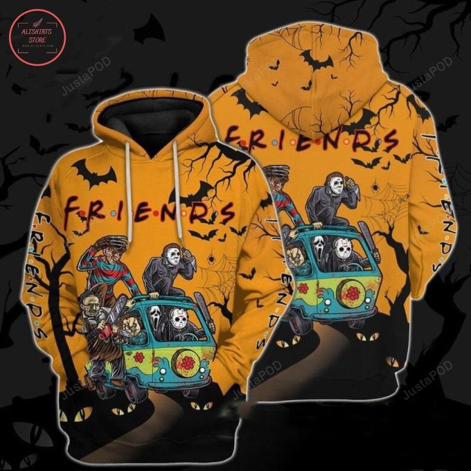 Friends Horror Halloween 3D All Over Printed Hoodie, Zip- Up Hoodie
