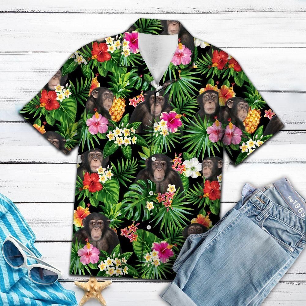 Chimpanzee Pineapple Tropical T0607Hawaiian Shirt Ver 77 Chimpanzee Pineapple Tropical T0607Hawaiian Shirt Ver 77