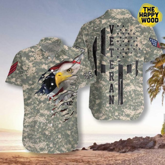 Veteran Proud Us Army Camouflage Hawaiian Shirt Ver 207