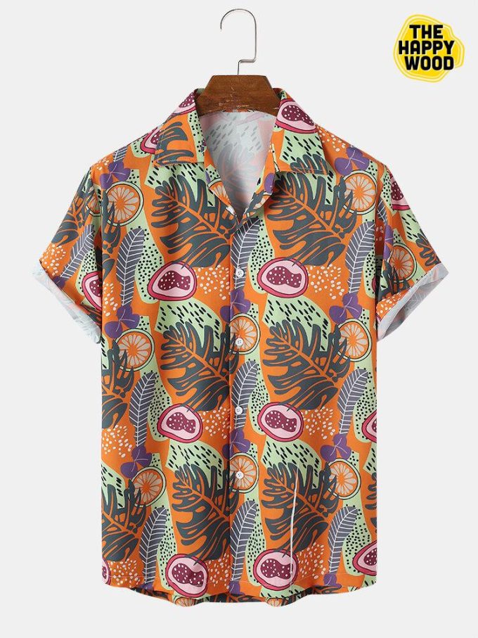 Tropical Leaves Print Hawaiian Shirt Ver 177