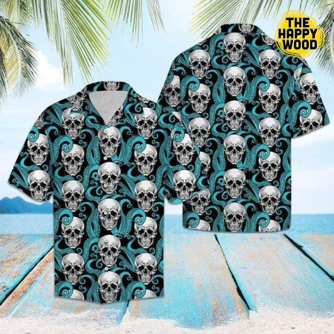 Tropical Skull Octopus Hawaiian Shirt Ver 425