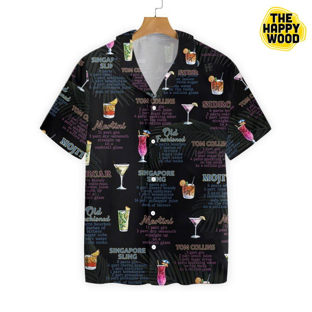 Premium Tropical Cocktail Dark Hawaiian Shirt Ver 338