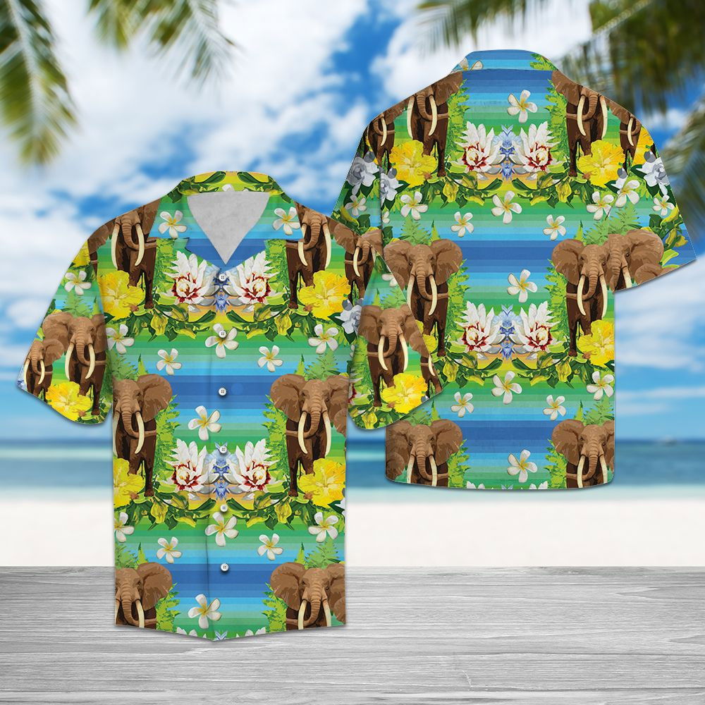 Elephant Tropical Flowers G5703 Hawaiian Shirt Ver 69 Elephant Tropical Flowers G5703 Hawaiian Shirt Ver 69