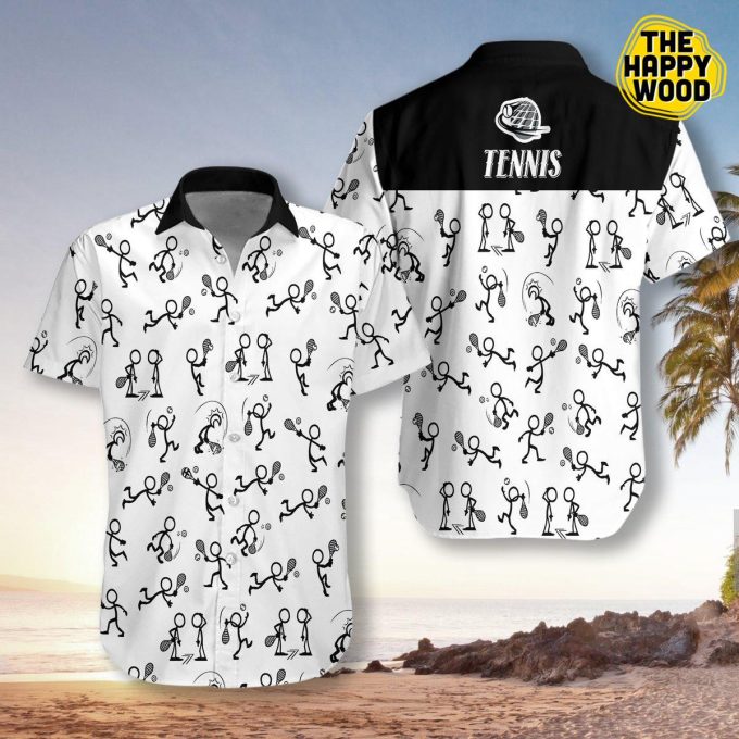 Stickfigures Tennis Black And White Hawaiian Shirt Ver 38