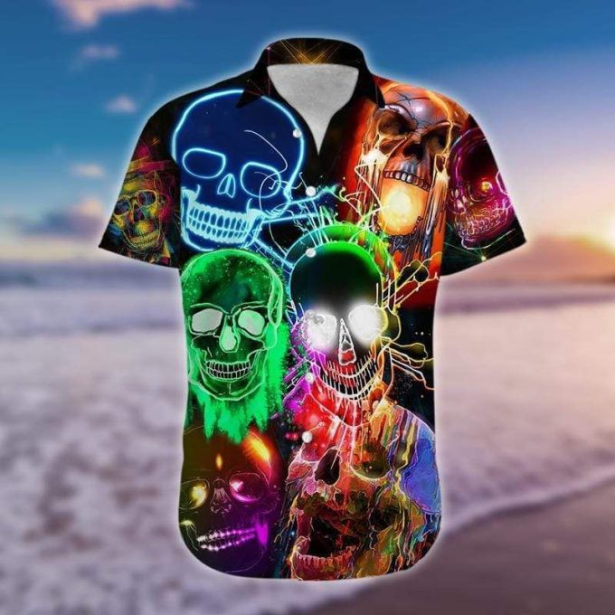 Awesome Glowing Skull #2212HHawaiian Shirt Ver 45