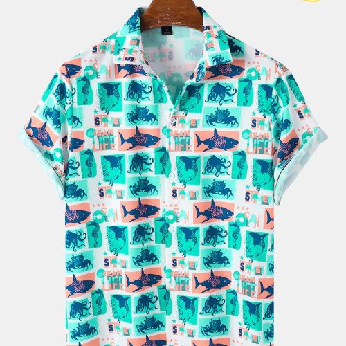 Multiple Fish Graphics Hawaiian Shirt Ver 138