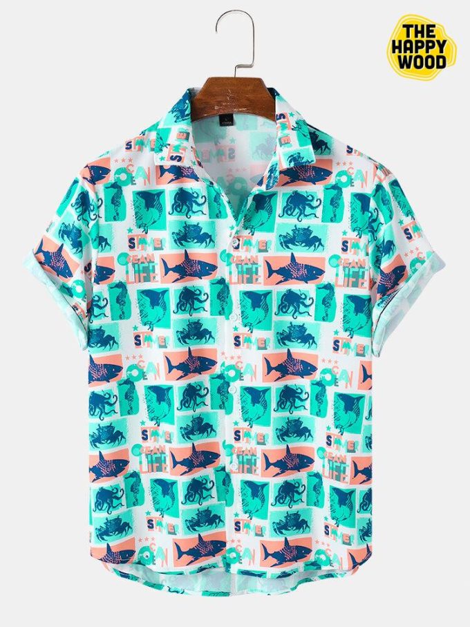 Multiple Fish Graphics Hawaiian Shirt Ver 138