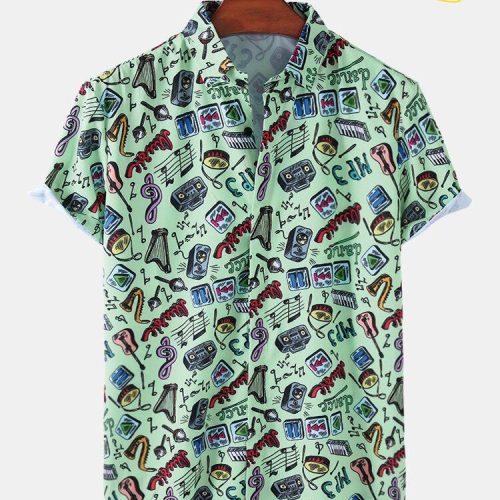 Music Element Pattern Print Hawaiian Shirt Ver 188