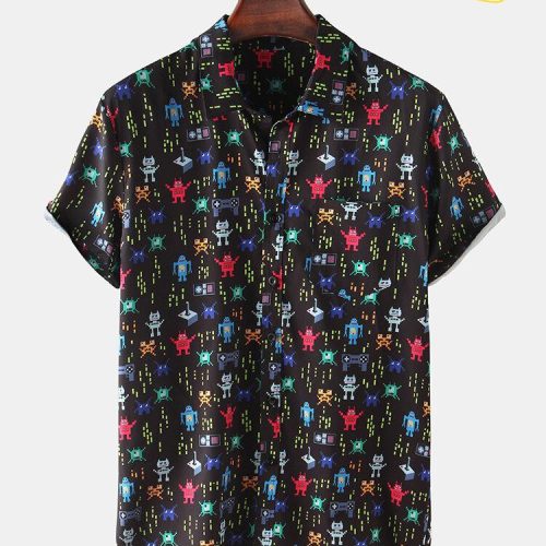 Fun Cartoon Game Character Print Hawaiian Shirt Ver 262