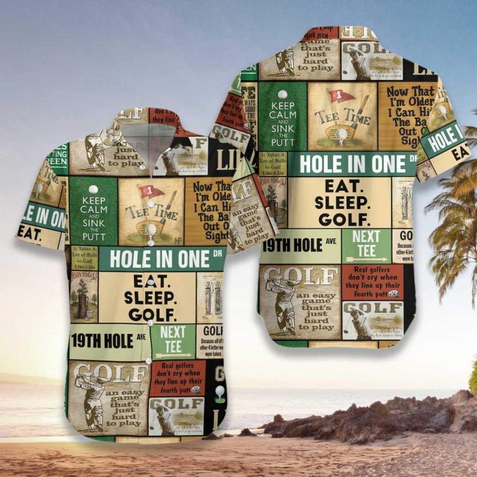 Eat Sleep Golf Vintage Hawaiian Shirt Ver 459