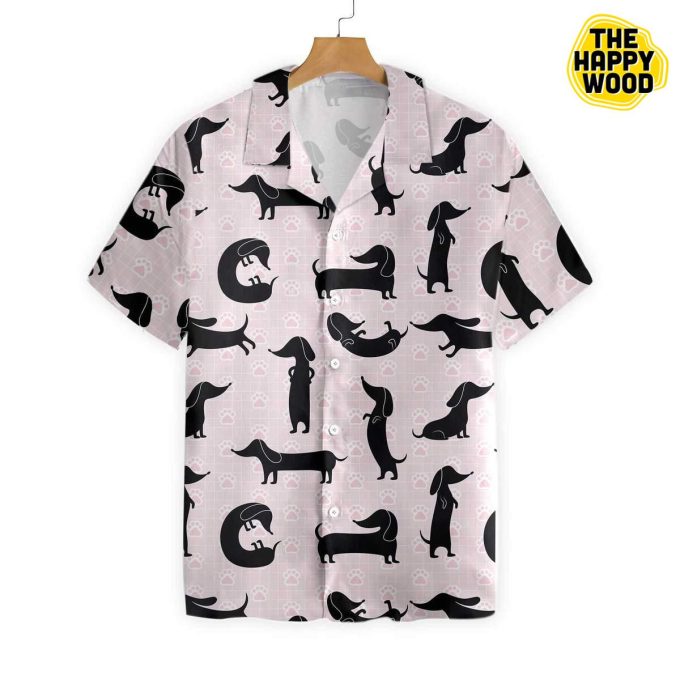 Dachshund Silhouette Pattern Hawaiian Shirt Ver 263