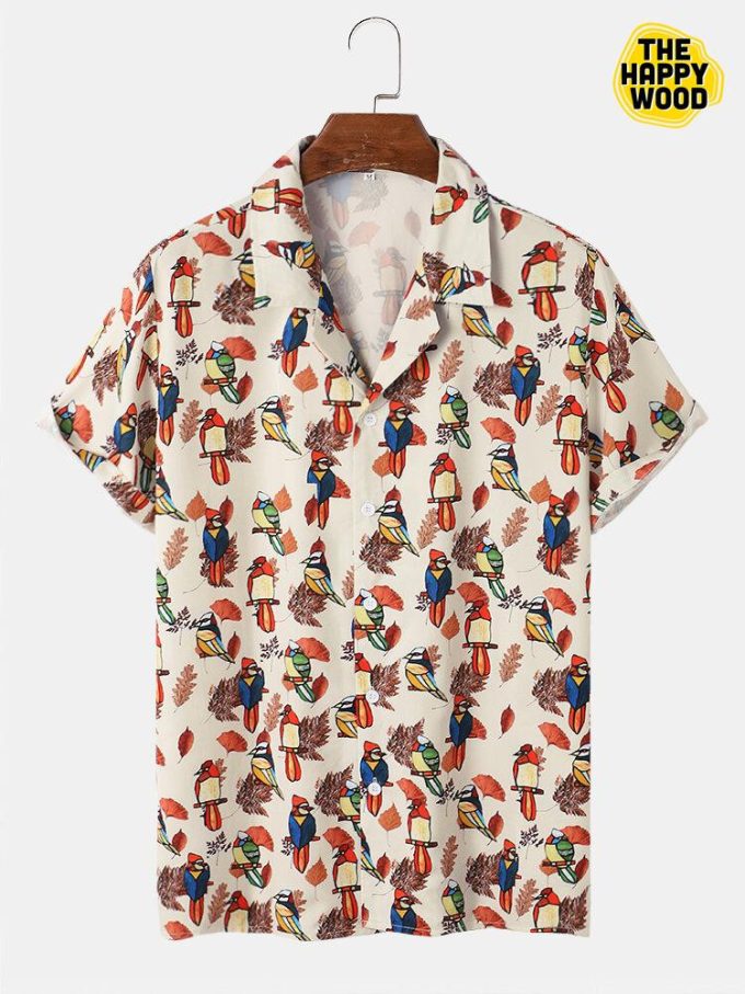 All Over Parrot Print Hawaiian Shirt Ver 119
