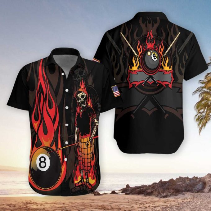 Billiard Mr Bones 8 Ball Hawaiian Shirt Ver 299