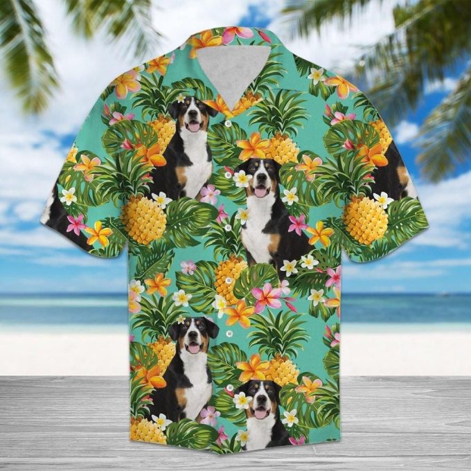 Tropical Pineapple Entlebucher Mountain Dog H97081Hawaiian Shirt Ver 78