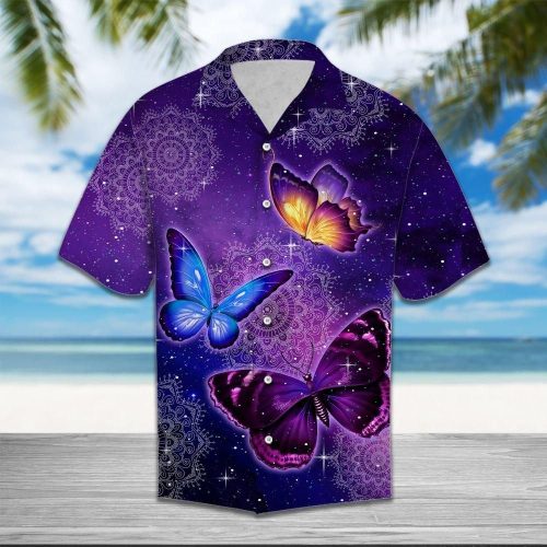 Butterfly Purple T3006Hawaiian Shirt Ver 327
