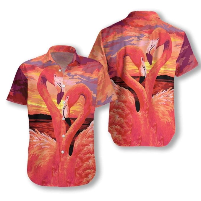 Pink Flamingo Sunset Hawaiian Shirt Ver 4