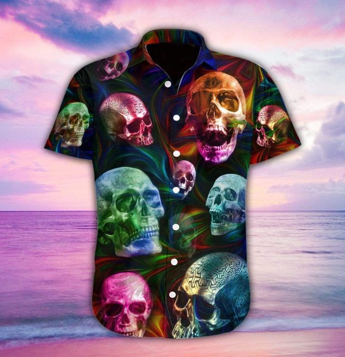 Colorful Skull Tropical Full Printing LHawaiian Shirt Ver 381