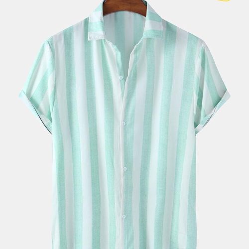 Basic Striped Printed Hawaiian Shirt Ver 263