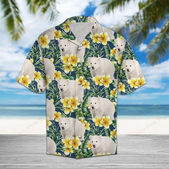 Polar Bear Frangipani Hawaiian Shirt Ver 117