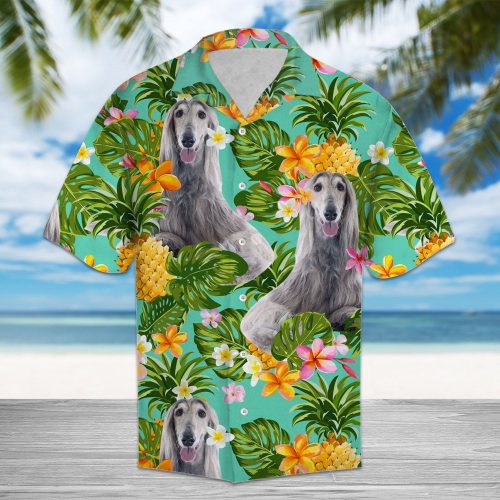 Tropical Pineapple Afghan Hound H137064 Hawaiian Shirt Ver 355