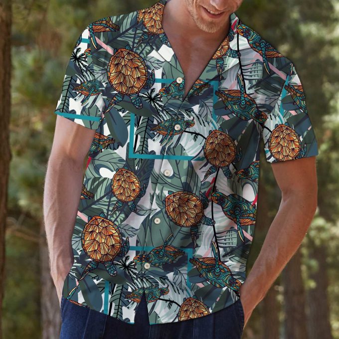 Turtle Tropical Leaves T0307Hawaiian Shirt Ver 324