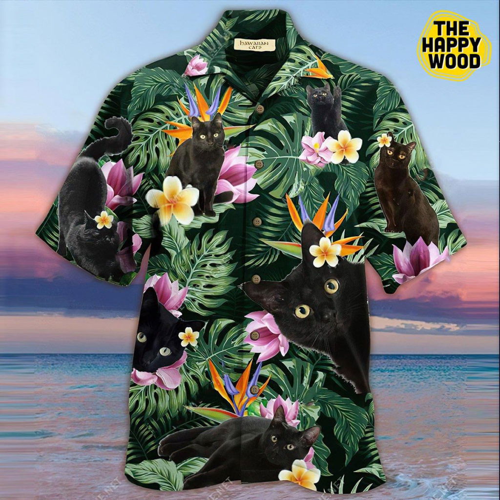 Black Cat 3D Hawaiian Shirt Ver 268