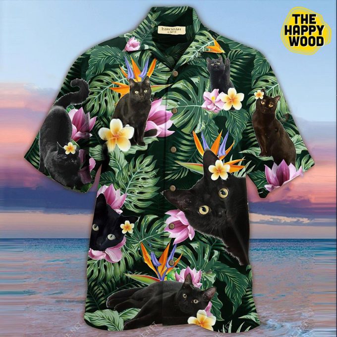 Black Cat 3D Hawaiian Shirt Ver 268