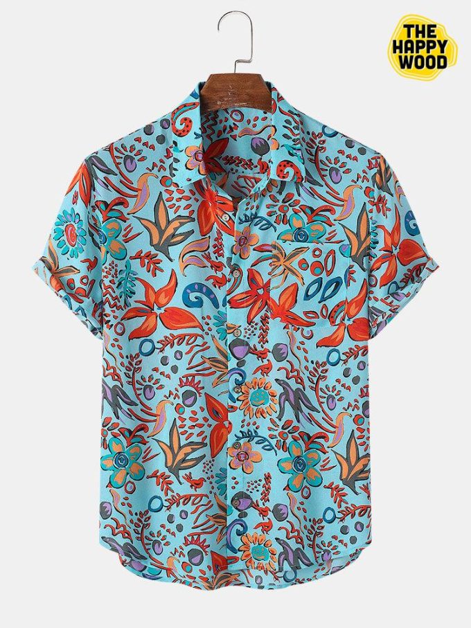 Abstract Plant Floral Print Hawaiian Shirt Ver 334