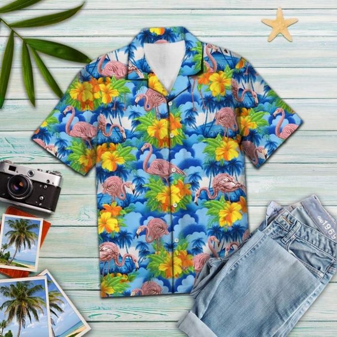 Vintage Flamingo Hibiscus Tropical 131Hawaiian Shirt Ver 220