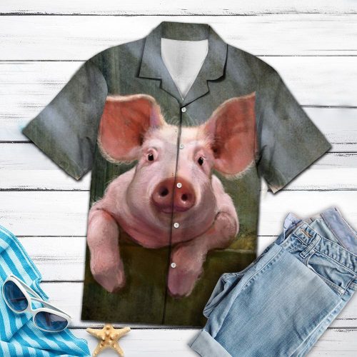 Curious Happy Pig Hawaiian Shirt Ver 480