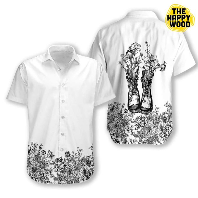 Floral Vintage Boots Hawaiian Shirt Ver 479