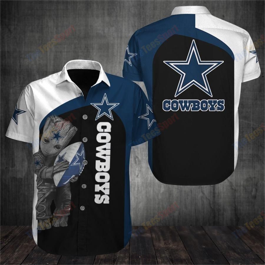 Dallas Cowboys Groot 3D Hawaiian Shirt Ver 339 Dallas Cowboys Groot 3D Hawaiian Shirt Ver 339