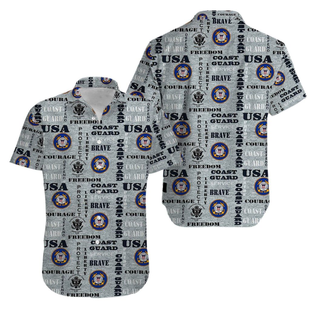 Us Army Military United States Coast Guard Protect Liberty Aloha Hawaiian Shirt Ver 326