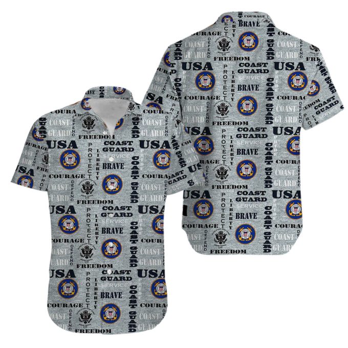 Us Army Military United States Coast Guard Protect Liberty Aloha Hawaiian Shirt Ver 326