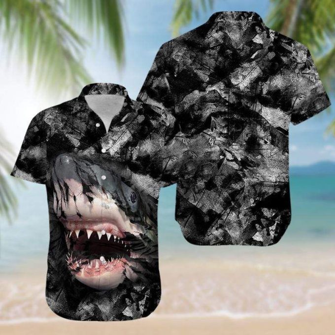 Shark In Darkness #1412HHawaiian Shirt Ver 324