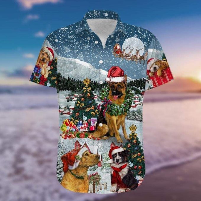 Lovely Dogs Under Christmas Snowy Hawaiian Shirt Ver 159