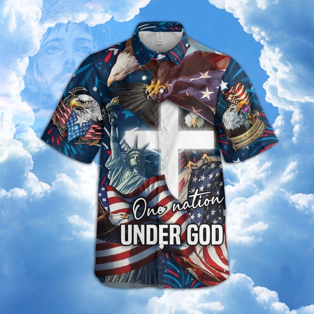 Jesus One Nation Under God CrossHawaiian Shirt Ver 370