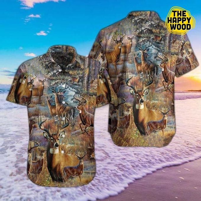 Deer Collage Hunting Hawaiian Shirt Ver 158